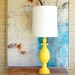 TALL, Yellow Hollywood Regency, Mid Century Modern PINEAPPLE Lamp.