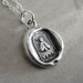 Wax seal necklace with fly - Achieve Results - antique wax seal jewelry in fine silver