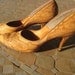 Vintage Hand Tooled made in Mexico size 8.5 Leather heels
