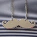 Silver Mustache Necklace Long