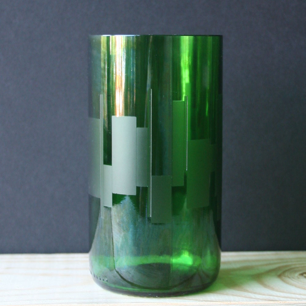 Recycled Drinking Glasses Cityscape Tumblers