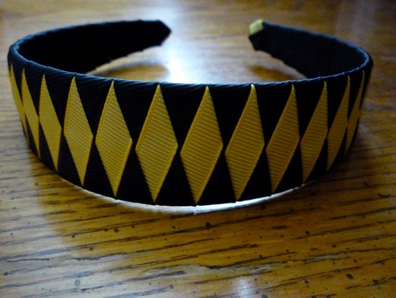 Items similar to 1 1/4 in yellow, black (Bumble bee) Woven Headband on Etsy