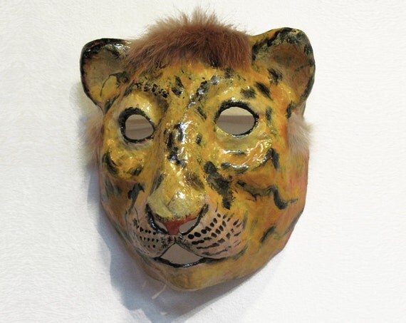 Paper mache tiger mask