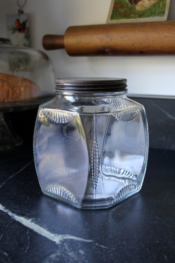 Art Deco Glass General Store Jar