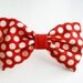 Red and white dots Mushroom Bow hair clip Ready to ship metal alligator clip Props Girls White polka dots Lolita kawaii