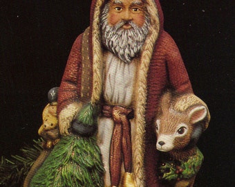Rare,Old World Santa, Woodland Santa, Kimple santa, Colletible, Santa and Reindeer,Christmas Decoration, Ready to paint, Ceramic u-paint