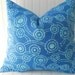 Decorative Pillow Cover - 18 x 18 inch - Throw Pillow - Blue Wave Batik, Batik Pillow