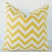 Decorative Pillow Cover - 18 x 18 - Yellow Throw Pillow - Yellow Zig Zag Chevron