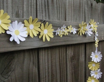 Paper Daisy Chain, Wedding Garland, Floral Wedding Garland, Wedding Flowers, Tea Party Decor, Garden Party Decor, Paper Flowers