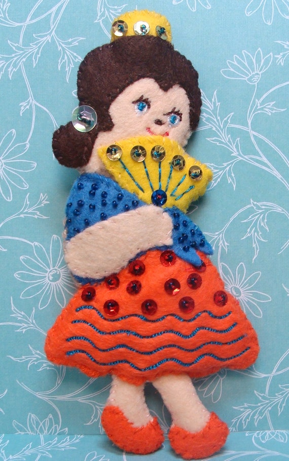 Spanish Chocolate Nutcracker Ballet Character Wool Felt