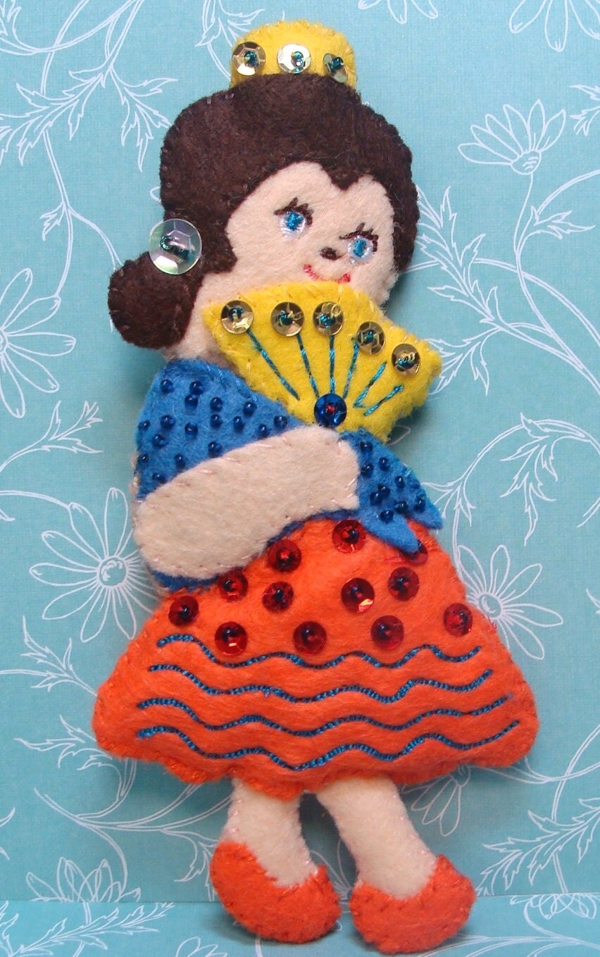 Spanish Chocolate Nutcracker Ballet Character Wool Felt