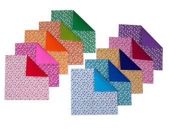 Double Sided Origami Paper - Plain, Flowery Patterns I - 20 Sheets