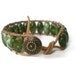 green beaded wrap bracelet, leather, chan luu style, boho wrap, marbled glass beads