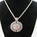 Basket Weave Art Deco style Vintage Pendant and Chain Necklace in Silver tone Metal