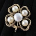 Pearl & Gold Shamrock Vintage Scarf clip