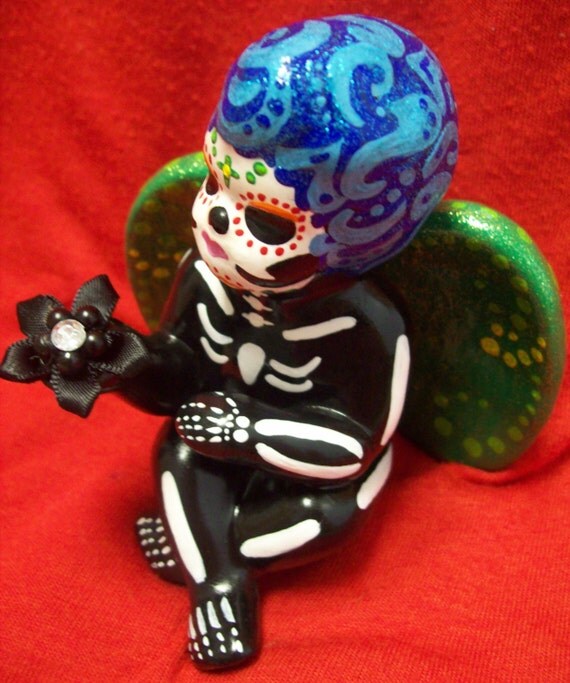 Day of The Dead hand painted Angel los angelitos sugar skull