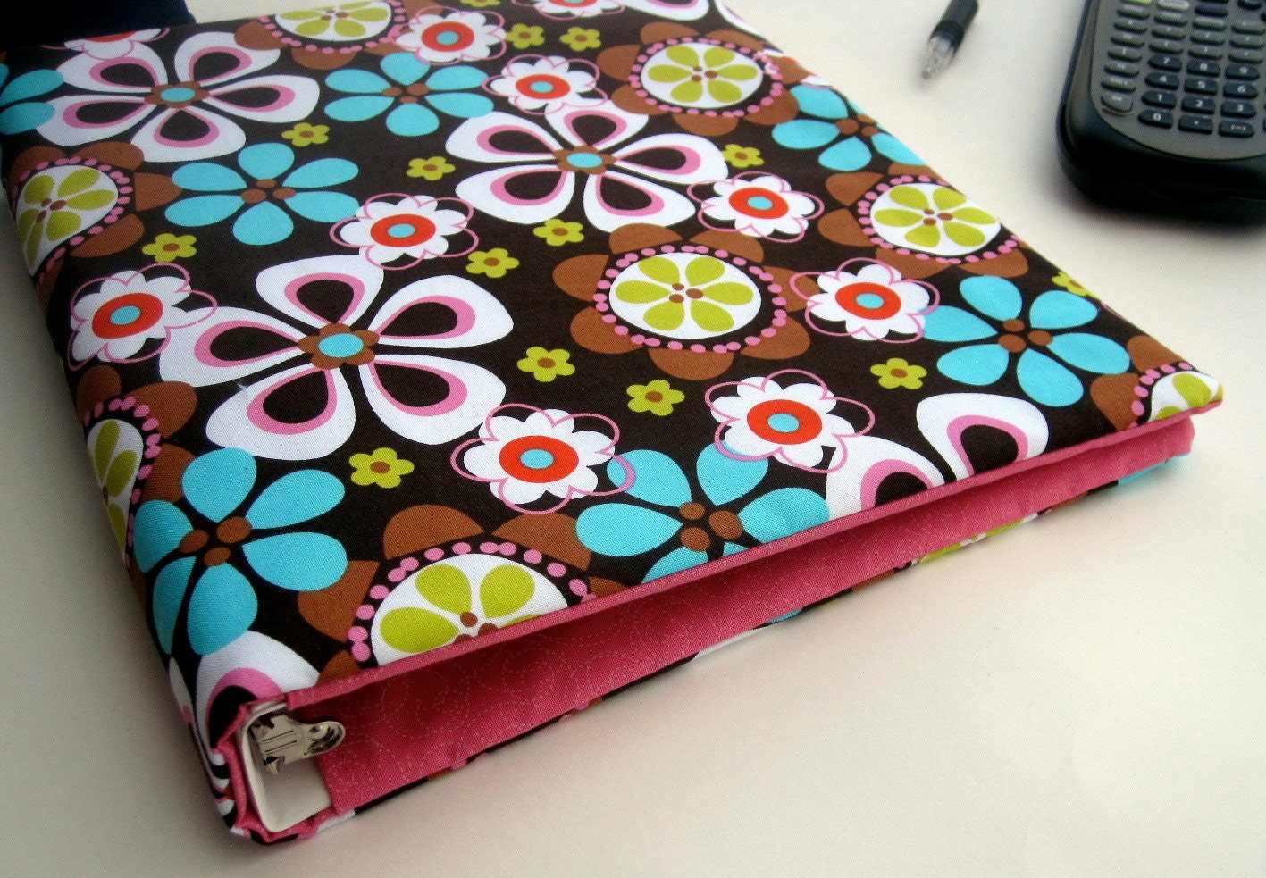 SMASHING FLOWERS 3 Ring Binder Fabric Covered Binder 1 Inch