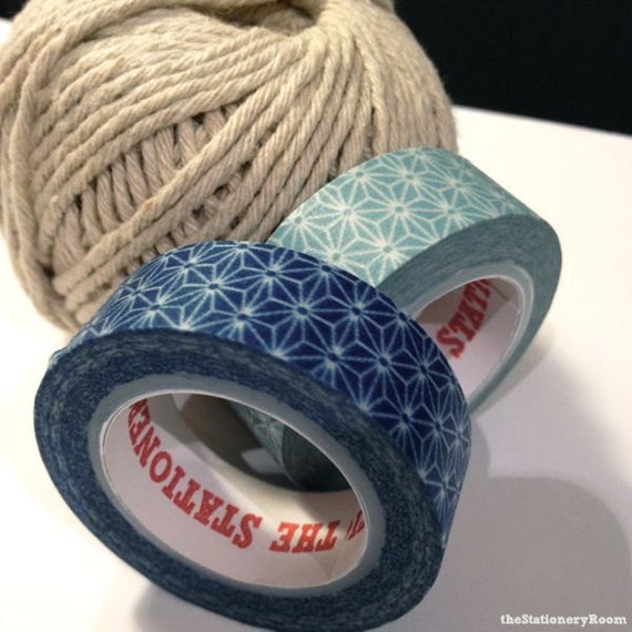 Washi Tape Masking Tape Blue Stars Navy Blue & Light Blue