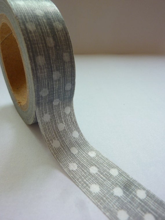 Washi Masking Tape grey dots yu by shekphoebe on Etsy