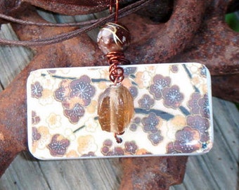 SALE PRICED***The Garden Delight Brown Flower Pendant with free matching Necklace 231