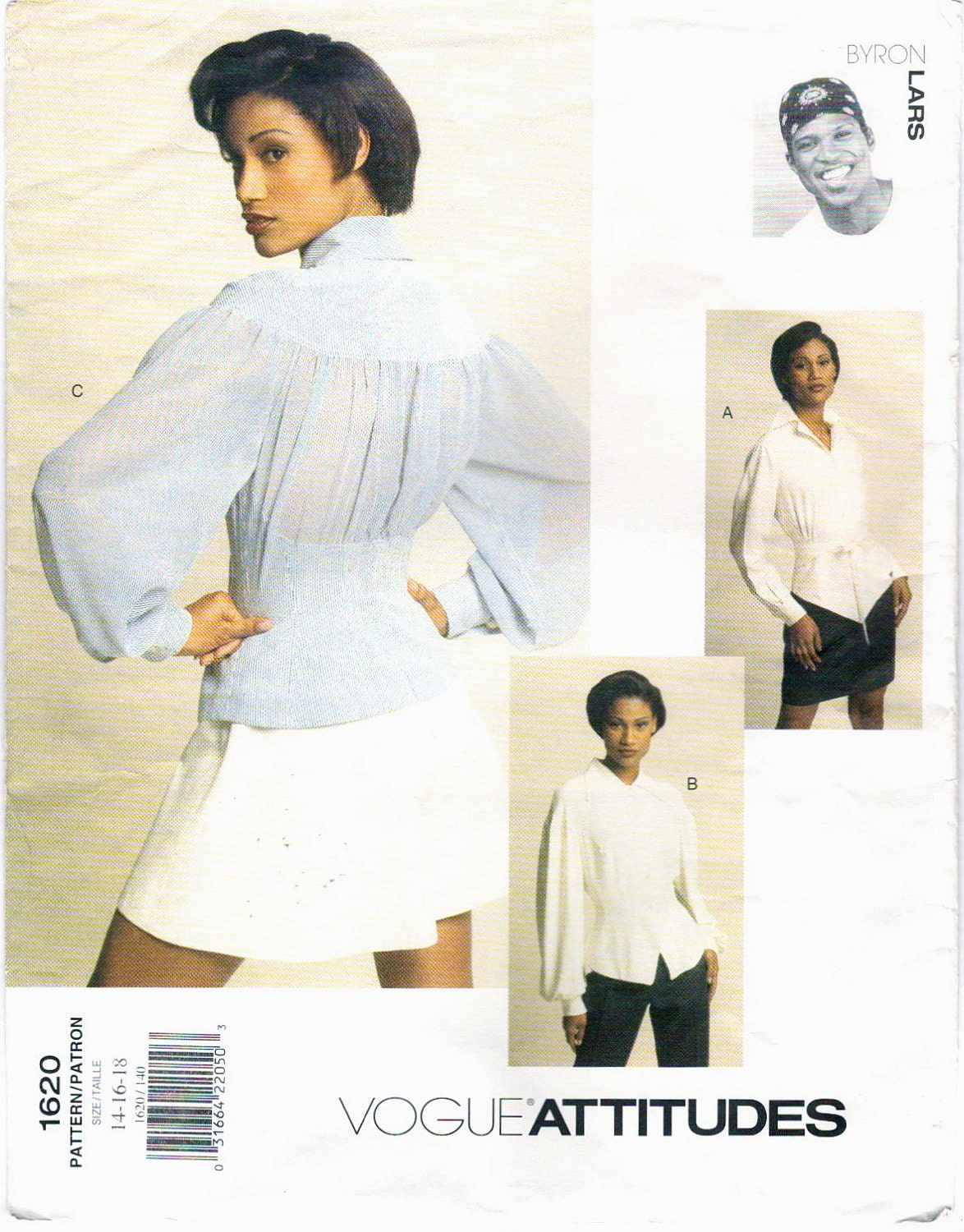 1990s Byron Lars shirts pattern - Vogue 1620