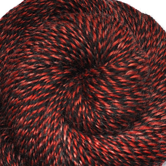 Handspun yarn - VAMPIRE NIGHT - Colonial wool / Alpaca / Mohair, DK weight, 1030 yards