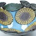ceramic pottery sunflower bowl