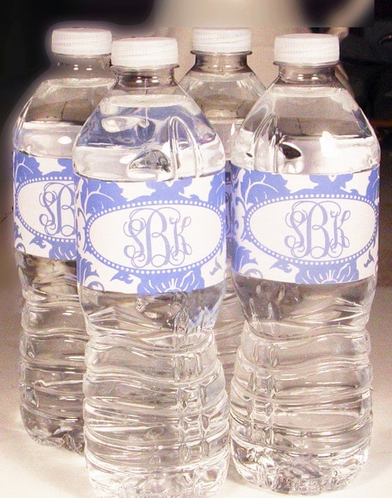 Personalized Printable Damask Wedding Water Bottle Labels Il_570xn