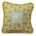 Decorative Throw Pillow- Frog Throw Pillow- Leap Frog- Green frog on blue- by beckyzimmdesign