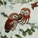 Saw Whet Owls Crewel Kit 1976 by LeeWards Creative Crafts