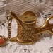 Vintage Gold Tone Spool of Thread Pin