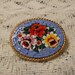 Vintage Micro Mosaic Hand Painted Pin Made in Italy