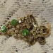 Vintage Green Rhinestone Brooch Pin