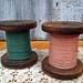 Pair of Antique Wooden Spools from Amsterdam New York - Industrial