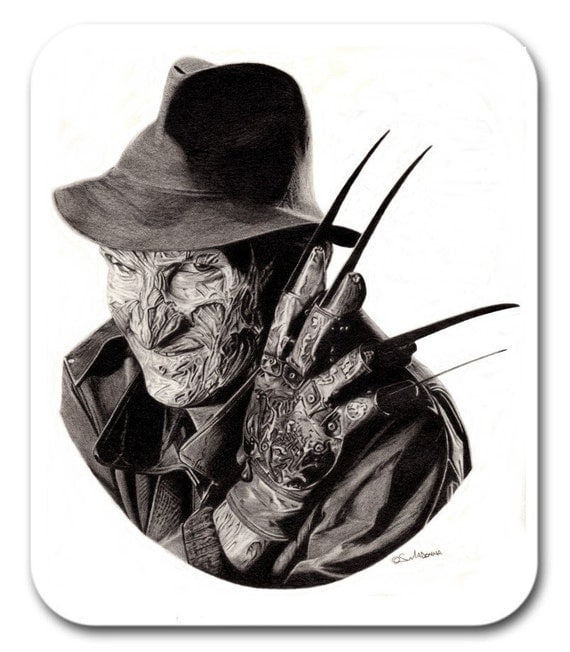 Freddy Krueger Mouse Pad Original Graphite Portrait