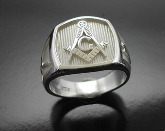 Masonic Ring in Sterling Silver Style 006B by ProLineDesigns