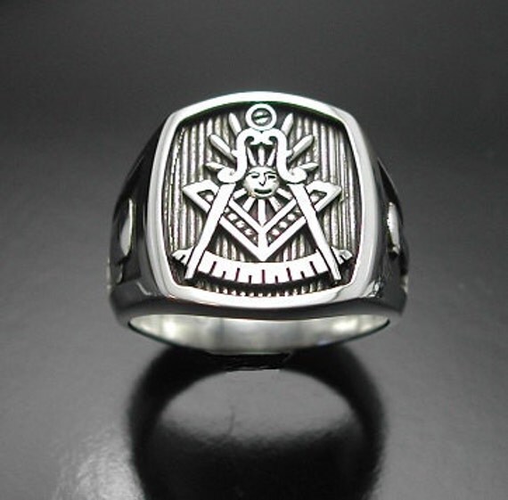 Past Master Masonic Ring in Sterling Silver with by ProLineDesigns