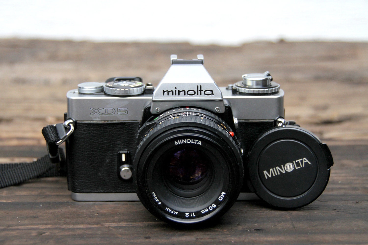 1980's Minolta XD5 with 50mm lens and Leather Case by Vintage05