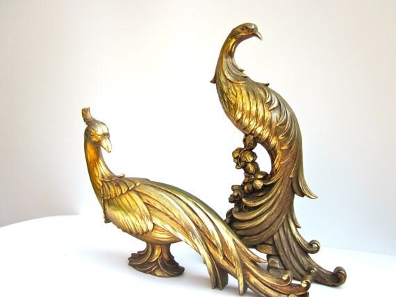 Gold Pheasants Vintage Holiday Home Decor by ElmPlace on Etsy