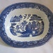 Now On Sale Antique FLOW BLUE BOWL. Willow Pattern Brittania Pottery Scotland