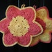 Crocheted Pot Holders (2) - Yellow and Orange Flowers