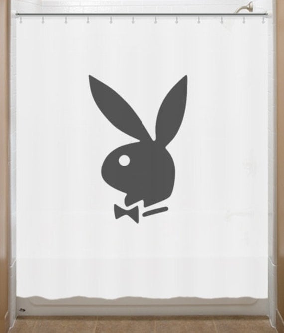 Playboy Shower Curtain Bunny Playboy Logo bathroom decor bath