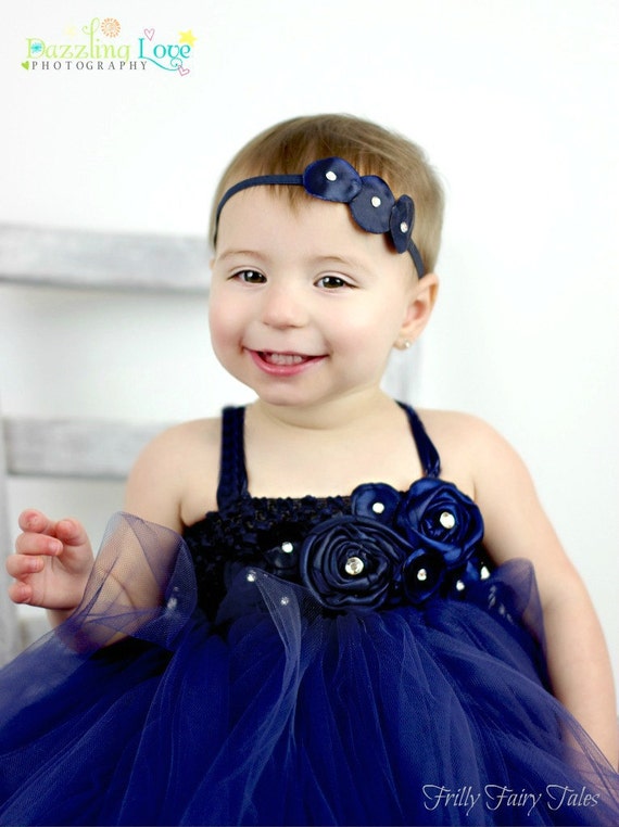 Items similar to Navy Blue Flower Girl Dress on Etsy