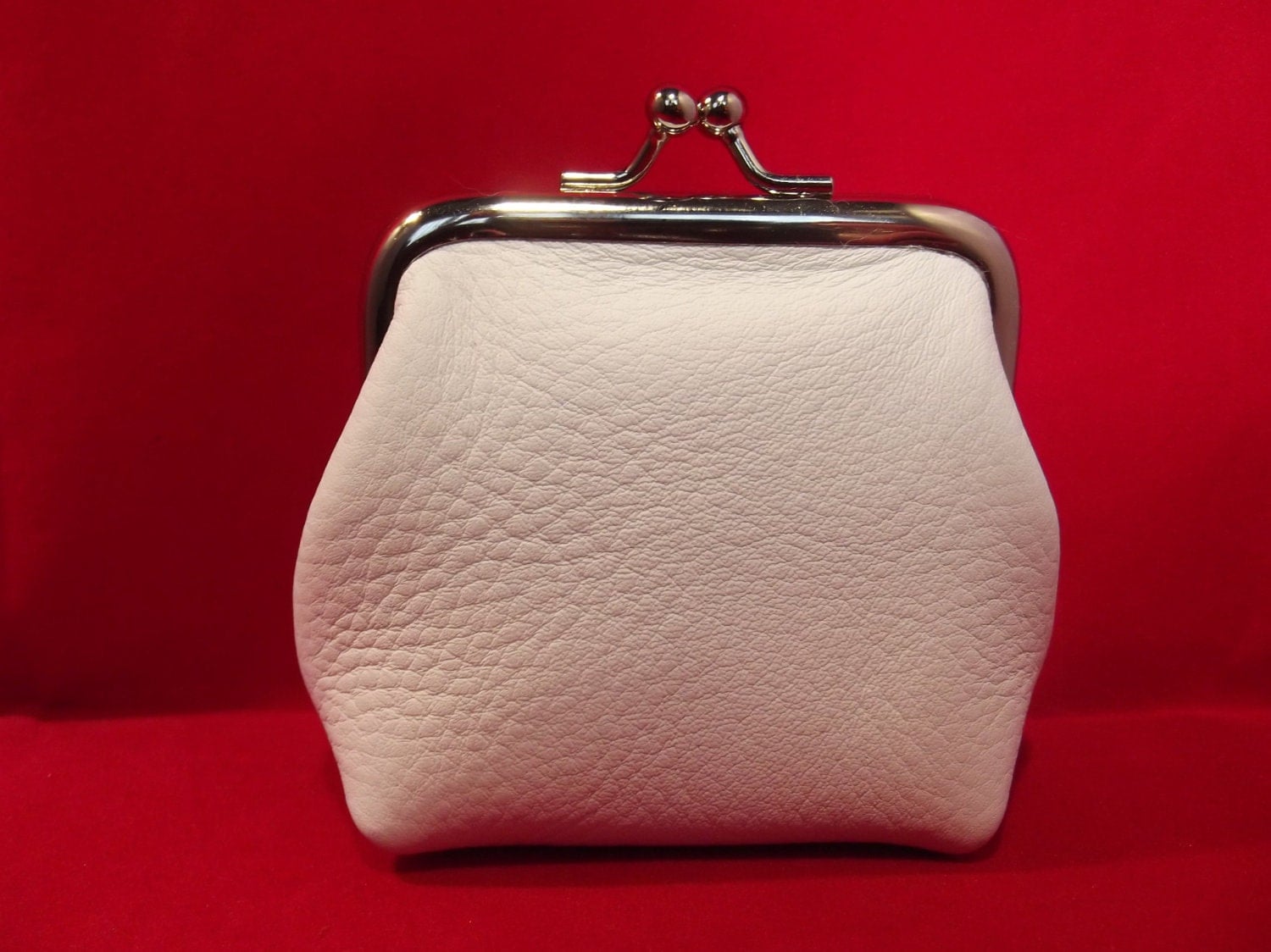 Small Leather Change Purse coin purse white by jurgabespoke