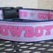 Dog Collar with Pink Dallas Cowboys Football Ribbon and Silver Stars