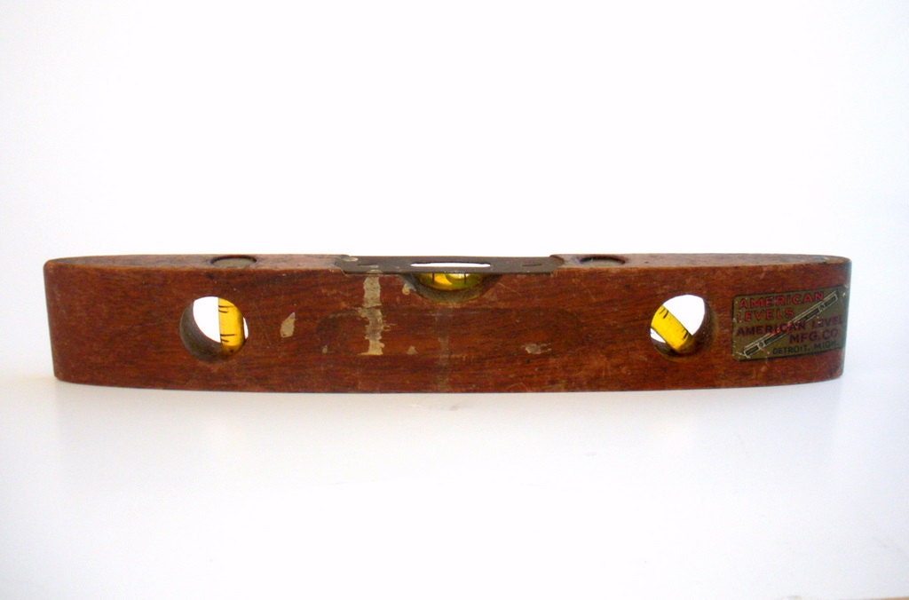 Vintage Wooden Level Torpedo Level Canoe Level American