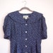 navy polka dot button down sailor collar dress, m-l