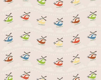 Scoot by Deena Rutter for Riley Blake Designs, Helicopter Cream, SKU C2721, 1 yd