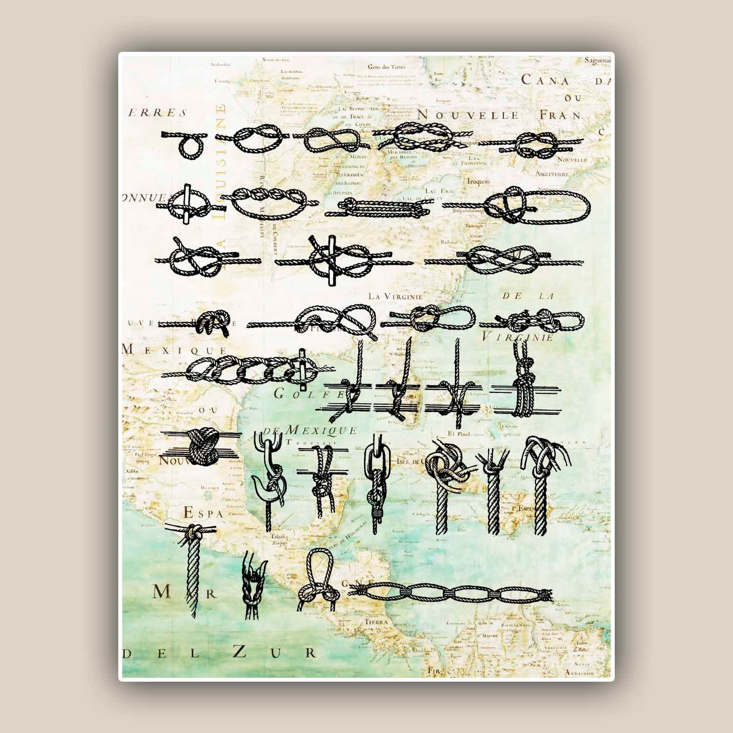 Marine Knots Sailor knots Nautical art East Coast America