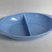 Blue Delphite Pyrex Divided Dish
